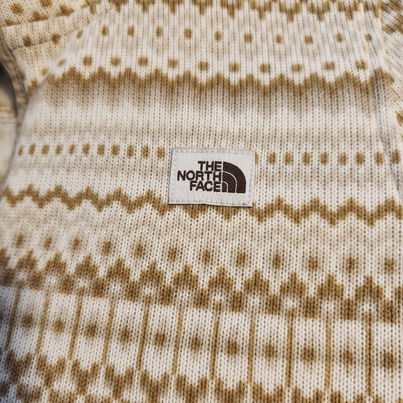 The North Face Fair Isle 1/4 Zip Pullover Size XS Tan Cream Print - Picture 11 of 14